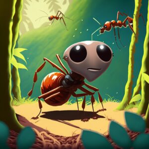 a ant working hard m anime