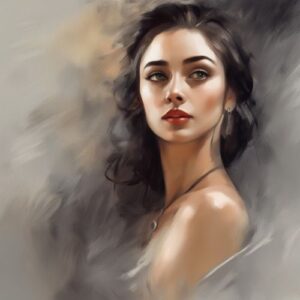 a beautiful women painting