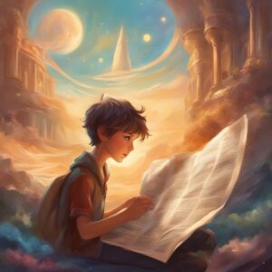 a boy reading a newspaper fantasy